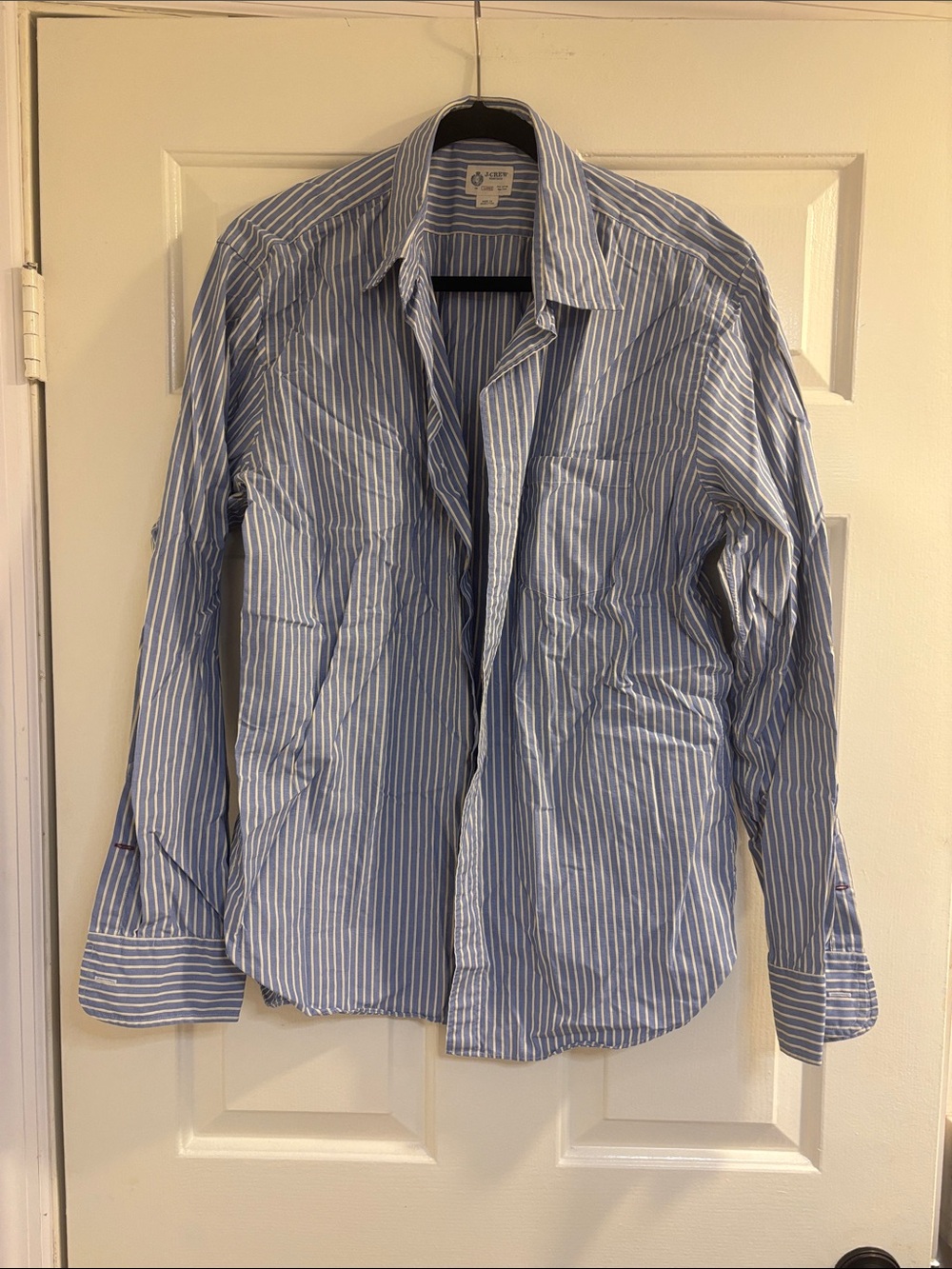J. Crew Light Blue and White Striped Dress Shirt
